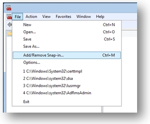 Add or remove snap-in.
